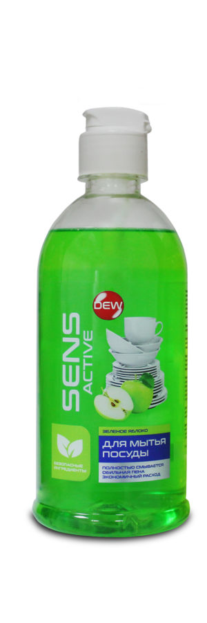 Средство для мытья посуды DEW SensActiv Зеленое яблоко флип-топ